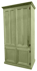 Double Wide Coastal Kitchen Pantry Cabinet, Summer Sage
