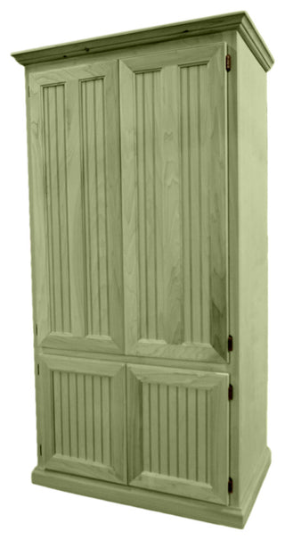 Double Wide Coastal Kitchen Pantry Cabinet, Summer Sage