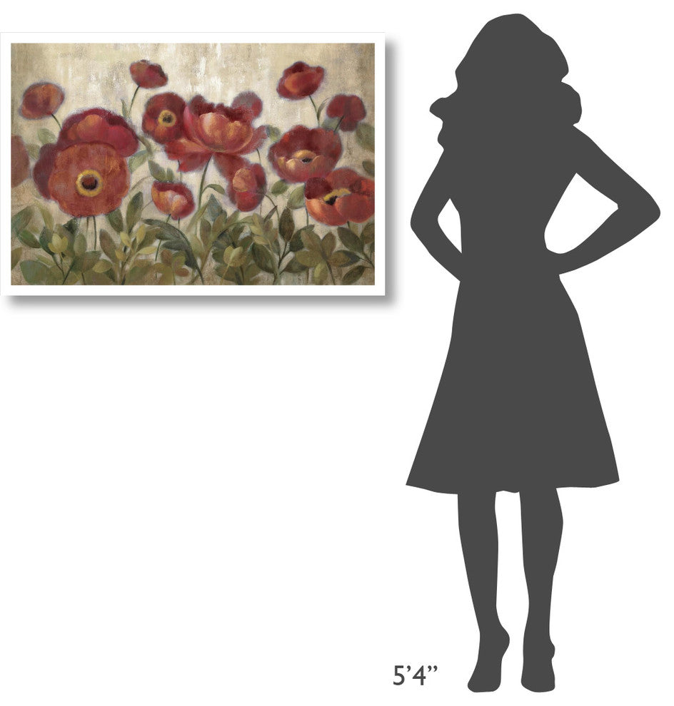 "Daydreaming Flowers Red" Digital Paper Print by Silvia Vassileva, 38"x26"