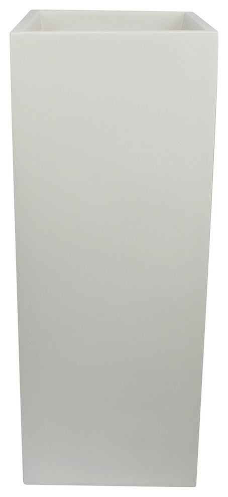 Belvedere Square Planter Box, White, 12"x12"x30"