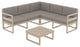 Mykonos Corner 5-Person Sectional Set Taupe, Acrylic Fabric Taupe Cushion