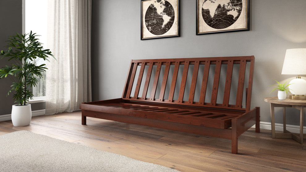 Tozi Futon Frame, Warm Cherry, Full