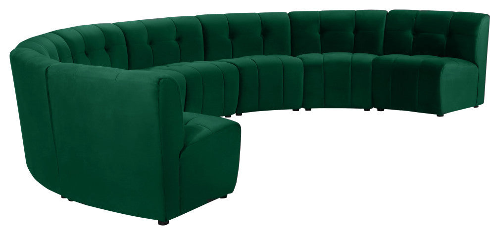 Limitless Velvet Upholstered 8-Piece Modular Sectional, Green