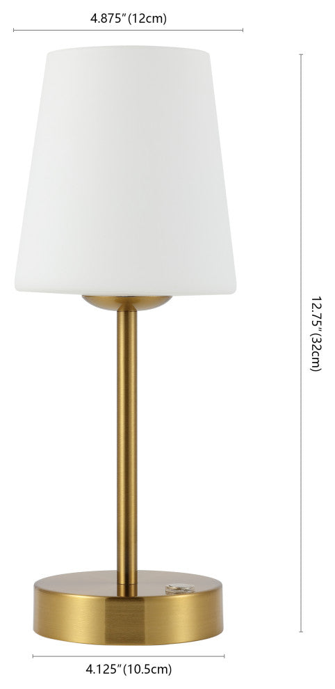 12.75" Modern Minimalist Iron Rechargeable Integrated LED Table Lamp