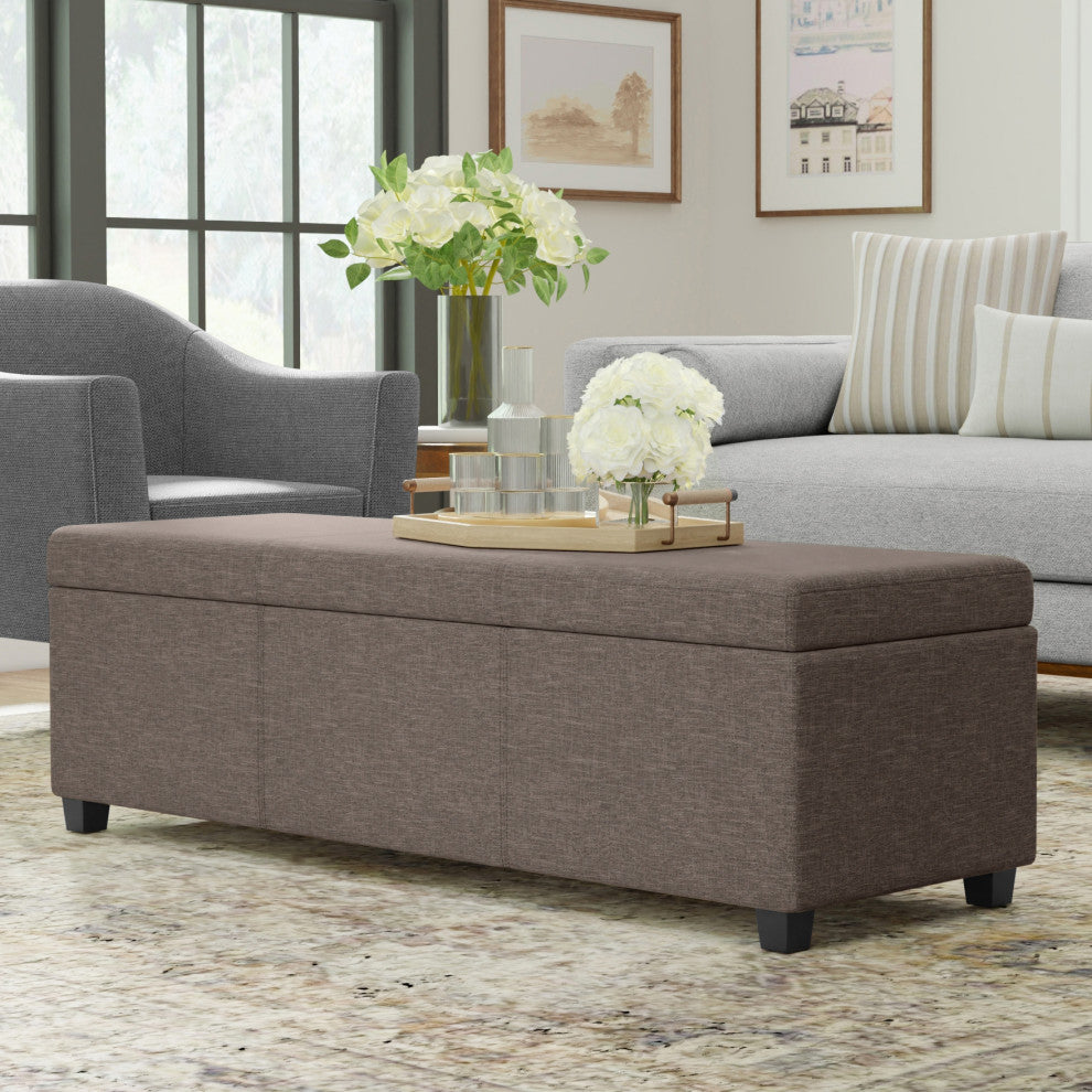 Avalon Extra Large Storage Ottoman Bench, Fawn Brown