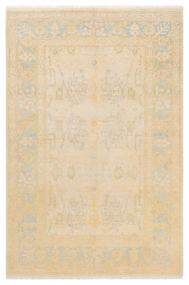 Eclectic, One-of-a-Kind Hand-Knotted Area Rug Ivory, 5'3"x8'0"