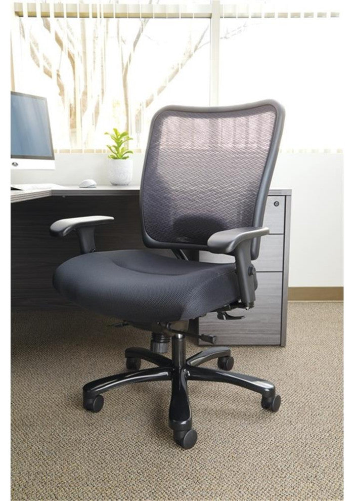 Big and Tall Double Air Grid Black Back Ergonomic Office Chair