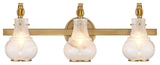 Adams 3-Light Bathroom Vanity Light, Warm Brass
