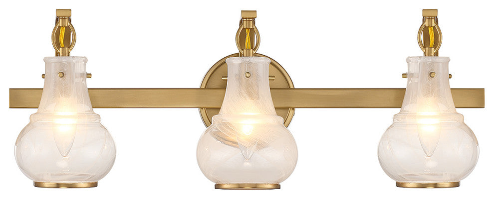 Adams 3-Light Bathroom Vanity Light, Warm Brass