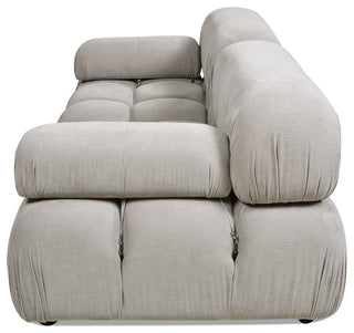 Marcel 72.5" Post-Modern Modular Loveseat, Pebble Gray Corduroy