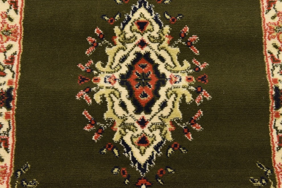 Unique Loom Green Washington Reza 2' 2 x 8' 2 Runner Rug