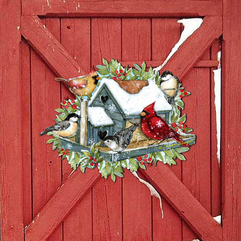Winter Cardinals Door Decor by Susan Winget Christmas Santa Snowman Decor