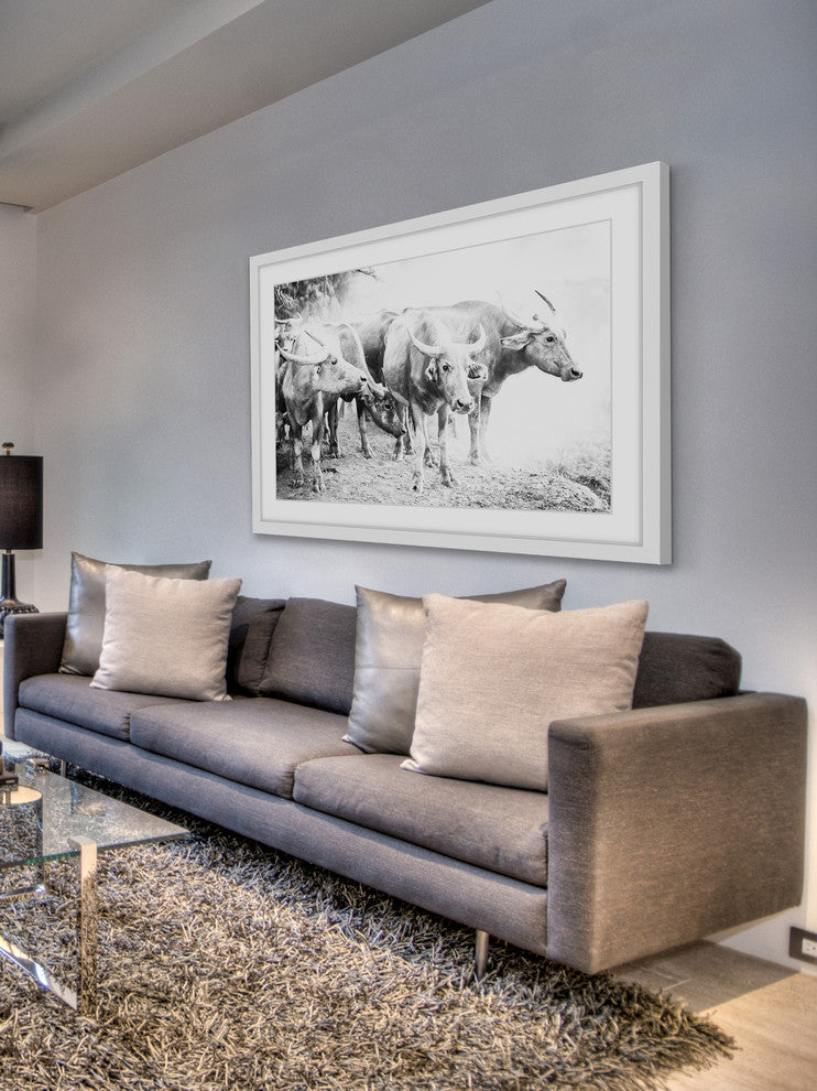 Marmont Hill, "Bovine Herd" Framed Painting Print, 36x24