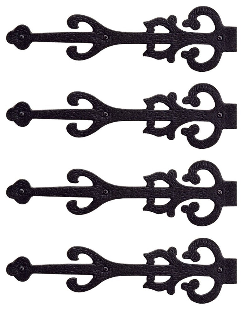 4 Dummy Strap Hinges Black Wrought Iron Decorative |