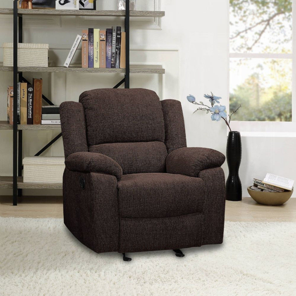 Madden Glide Recliner, Brown Chenille