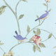 Rose Gardens 2, Romantic Floral Flower Blue, Green Wallpaper Roll