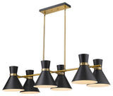Z-Lite 728-6L Soriano 6 Light 48"W Linear Chandelier - Matte Black / Heritage