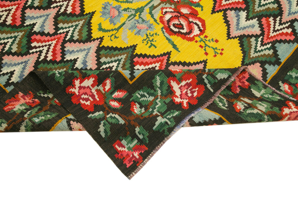 Rug N Carpet - Handmade Moldovian 6' 10'' x 9' 3'' Unique Flatweave Kilim Rug