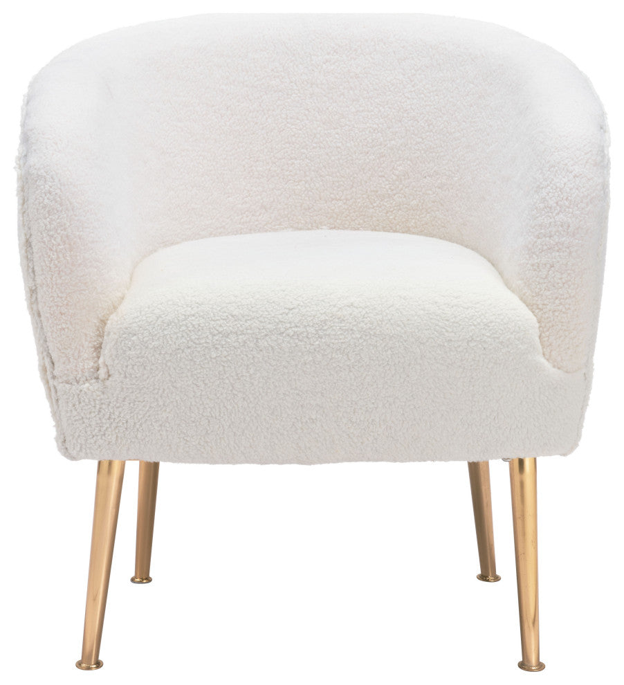Sherpa Accent Chair Beige & Gold