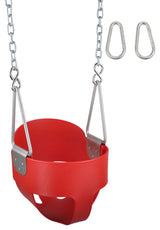 Highback Full Bucket with Chains and Hooks, Red