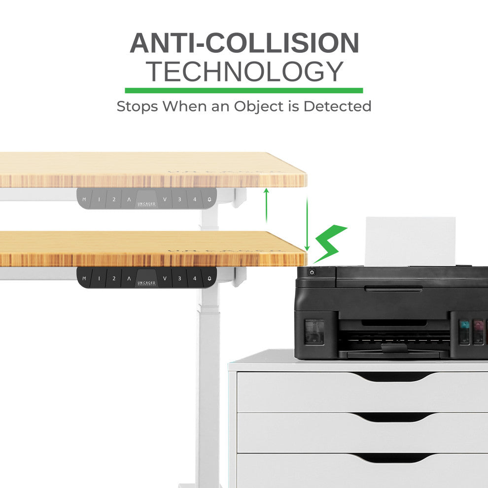 Rise Up Electric Adjustable Height, Width Standing Desk Frame 2 Motors, White