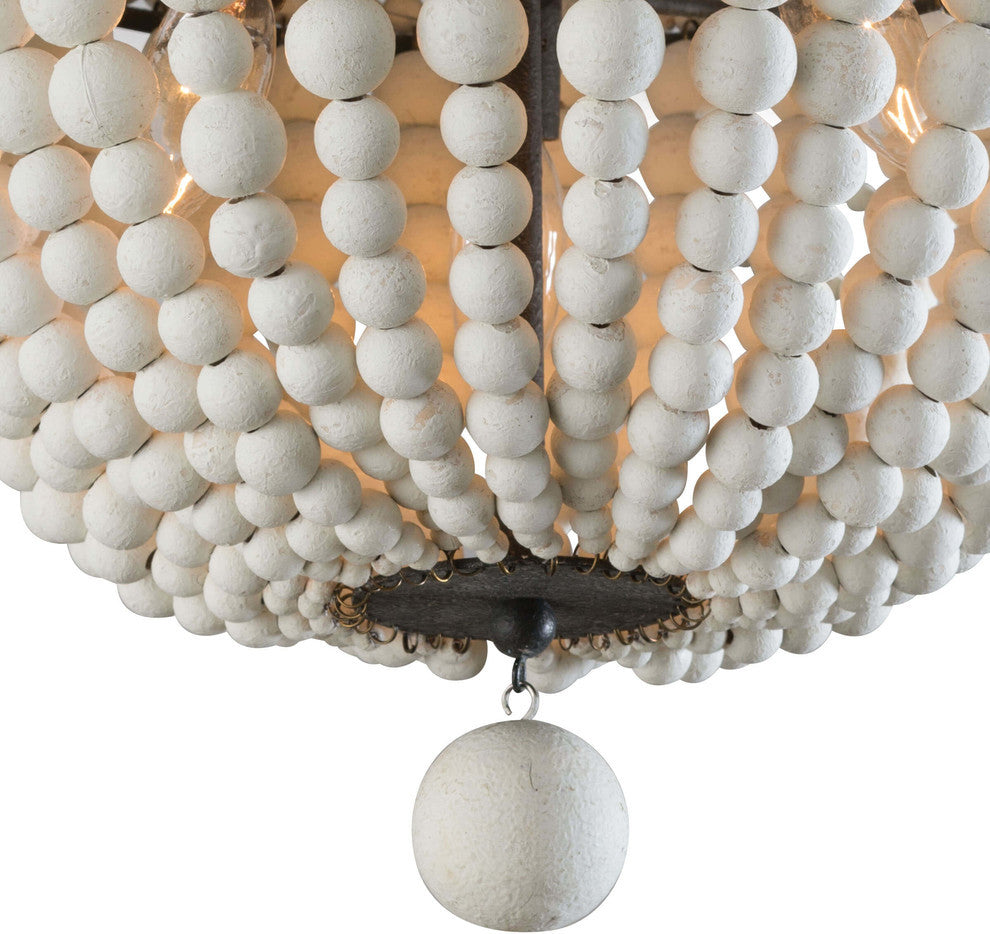 Malibu Flush Mount, Weathered White