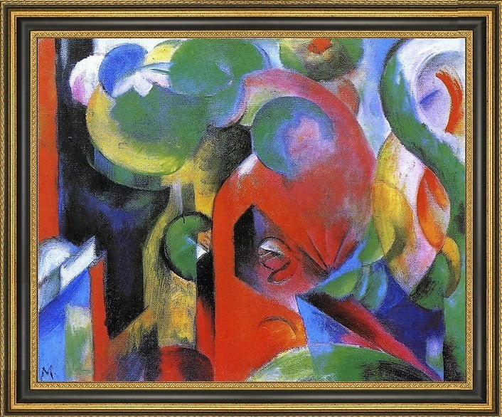 Franz Marc Small Composition III - 20" x 25" Framed Premium Canvas Print