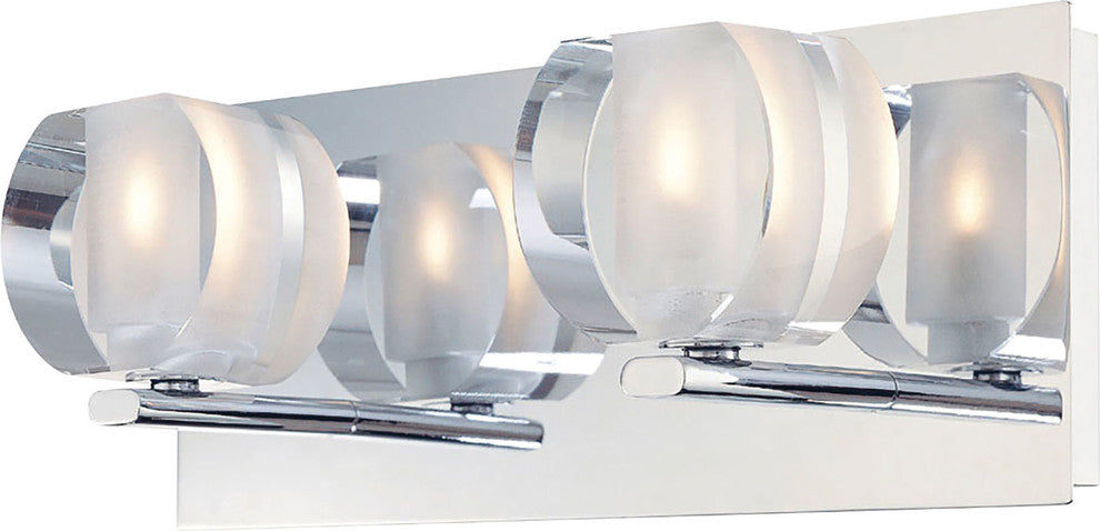 Elk Lighting Circo 2 Light Vanity, Chrome and Polished Clear Glass