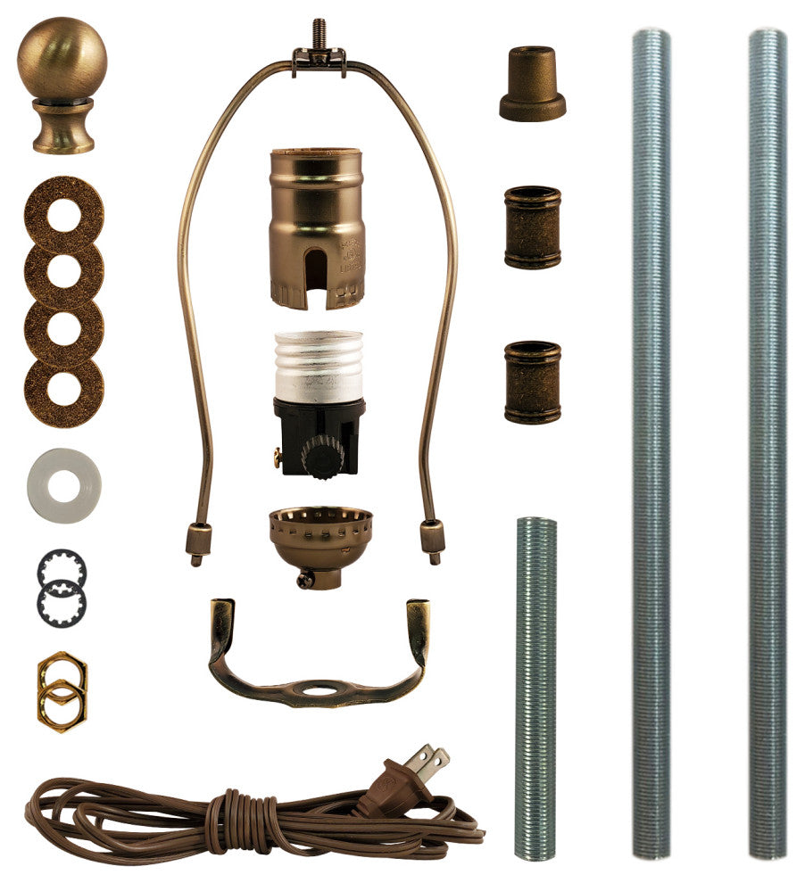 Royal Designs DIY Lamp Making Kit - Make, Refurbish, and Repair, Antique Brass,