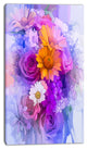 Rose Daisy and Gerbera Flowers, Large Floral Canvas Artwork, 16"x32"