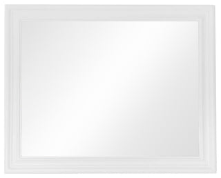 24" Wood Frame Mirror, White