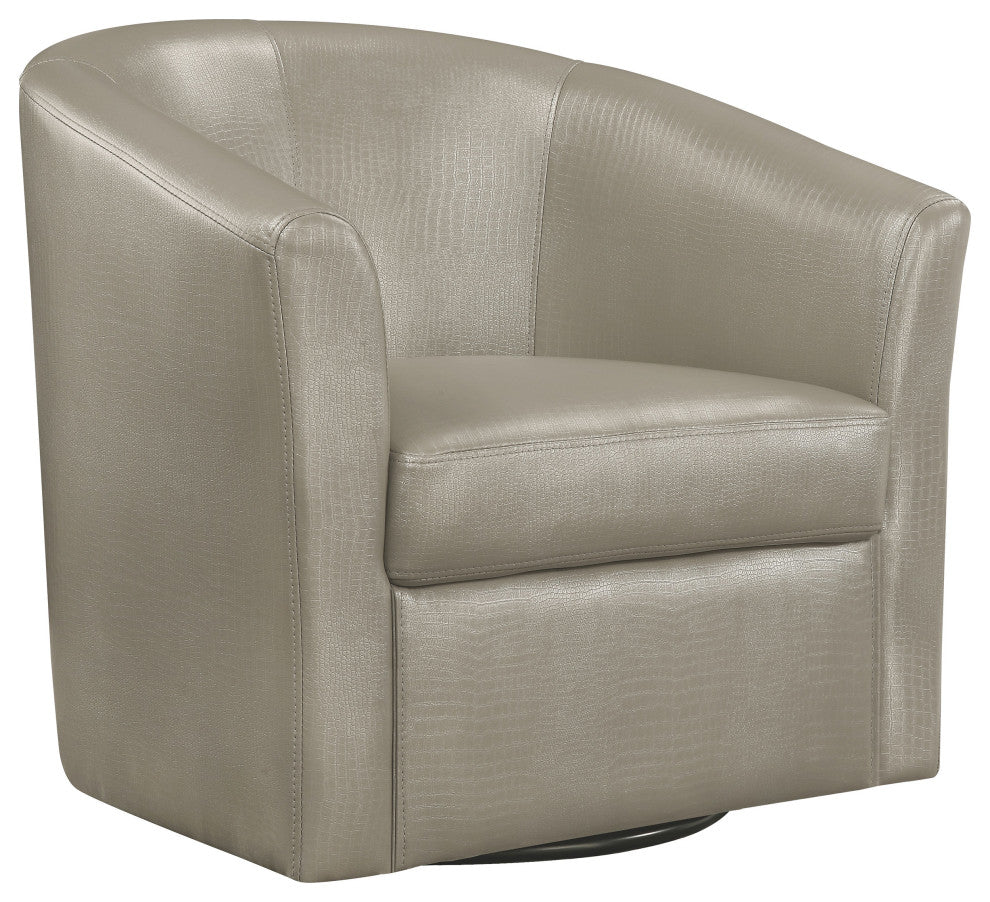Turner Upholstered Barrel Back Swivel Chair Champagne