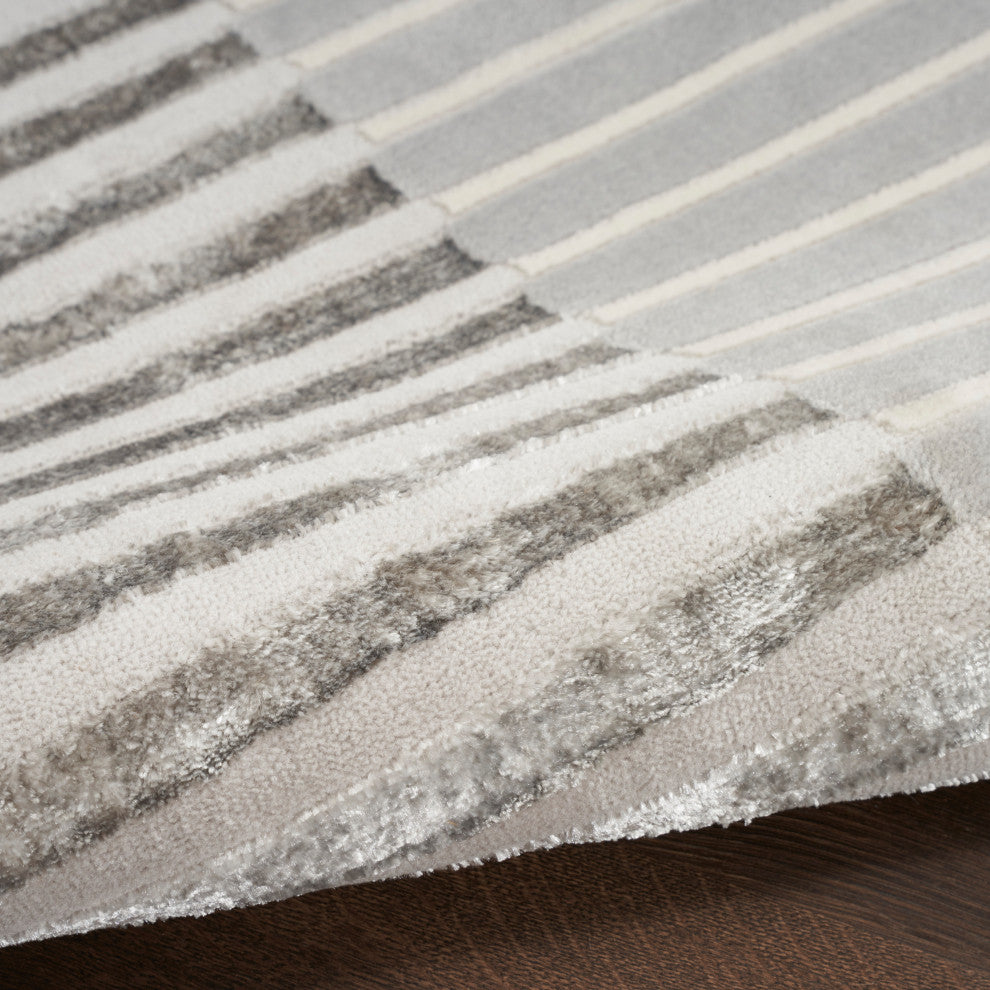 Nourison Splash 9' x 12' Silver Grey Modern Indoor Rug