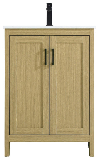 Home Living 24" Single Bathroom Vanity, Honey Brown