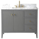 Vanity Art Freestanding Vanity, Cashmere Gray, 42", Single Sink, Golden Brushed