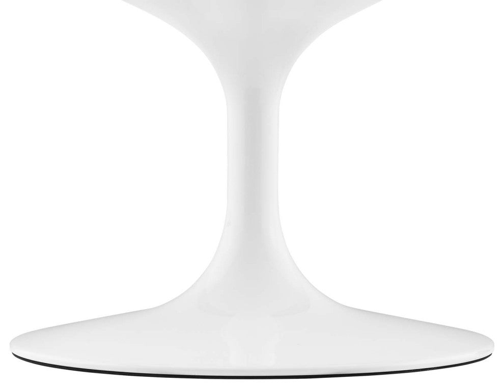 Lippa 42" Oval Artificial Marble Coffee Table White Black