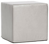 No Tip Block Ottoman With Cover, Luxe Mercury