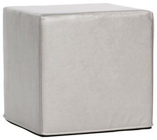 No Tip Block Ottoman With Cover, Luxe Mercury