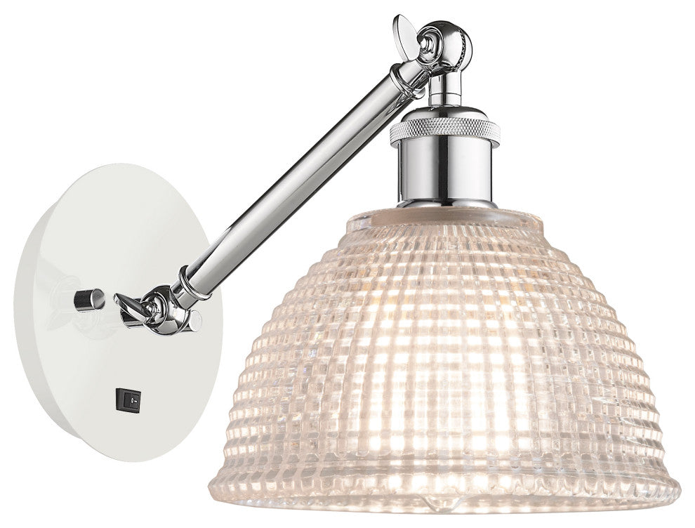 Innovations 317-1W-WPC-G422 1-Light Sconce, White and Polished Chrome