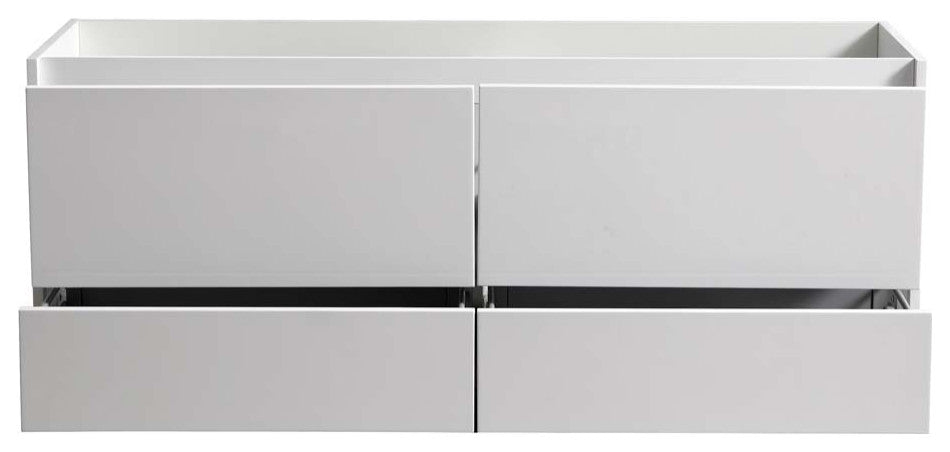Fresca Catania 60" Gloss White Wall Hung Double Sink Cabinet