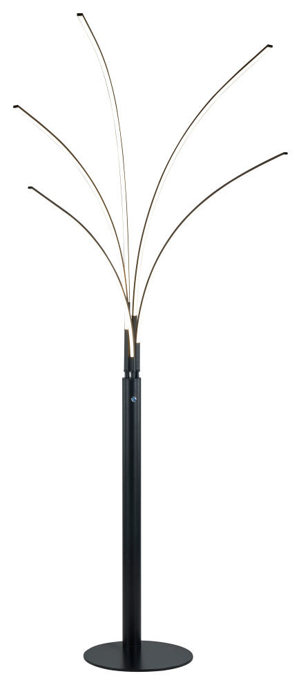 Aurora II 60W LED Arched Floor Lamp, 94"H, MATTE Black Artiva USA LED806568FB