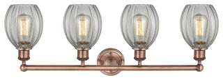 Eaton 4-Light 33" Bath Vanity Light, Antique Copper Finish, Clear Shade