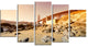 "Golden Gate in Bright Day" Landscape Art Print Canvas, 5-Panels, 60"x32"