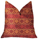 Celestial Red and Orange Luxury Throw Pillow, 18"x18"