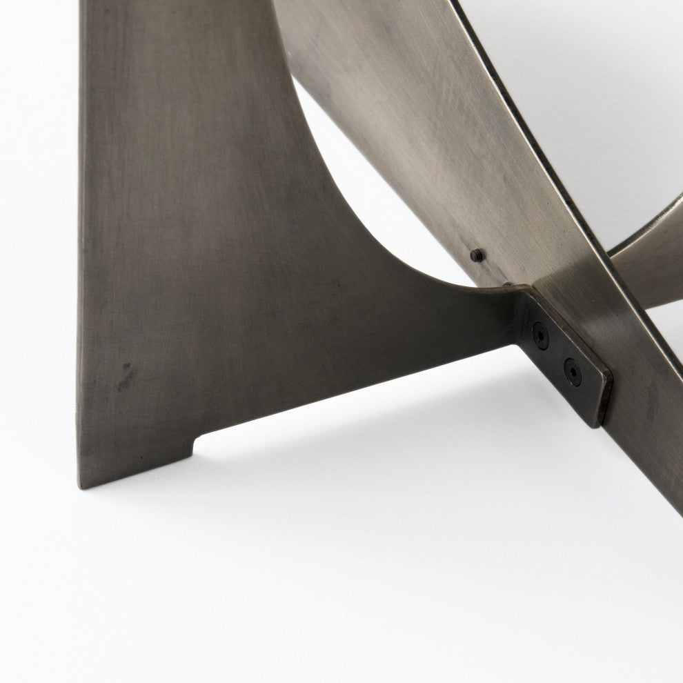 Reinhold IV Black Marble Top Iron Console Table