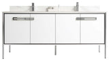 Oakville Bath Vanity, Ceramic Sink, White Matte, 72 Inch, Chrome Hardware