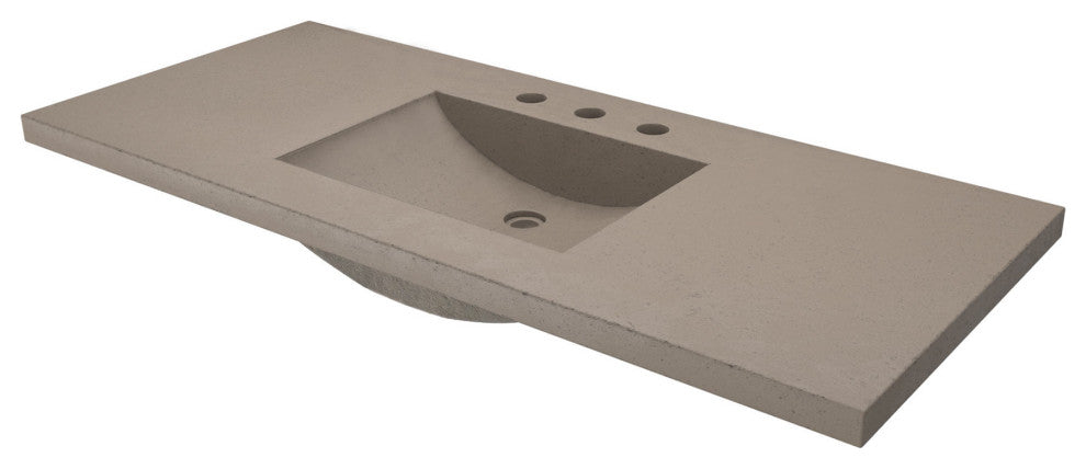 Palomar Vanity Top, Integral Sink, Earth, 48", 8" Widespread Cutout