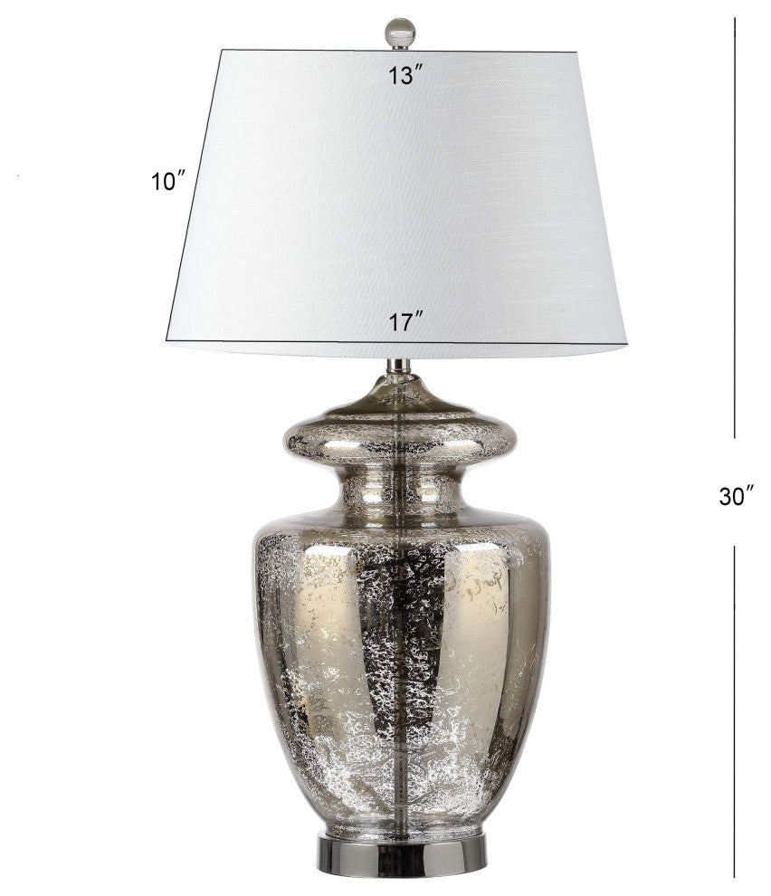 Hughes 31" Glass Table Lamp, Mercury Glass