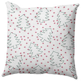 Tree Outlines Accent Pillow, Christmas Pink, 16"x16"