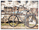 "Bike Over Bridge in Amsterdam" Photo Metal Wall Art, 3 Panels, 36"x28"